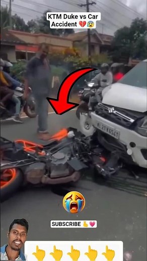 KTM Duke vs Car Accident 💔😰 Ktm bike Crash 💔#shorts #ktmduke #accident #bike