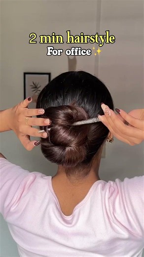 2 min office hairstyle for long hair✨#hairstyle #bunhairstyle #officehairstyles #easyhairstyle #hair