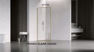 VIGO Zenith 34'' W x 74'' H Frameless Fixed Shower Screen in Chrome with 3/8'' Clear Glass-VG6075CHCL3474