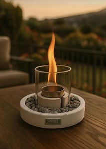 Cheminée de table fabriquée à la main au bioéthanol • Granit blanc • Foyer intérieur extérieur sans fumée • Cheminée de table décorative moderne - Etsy France