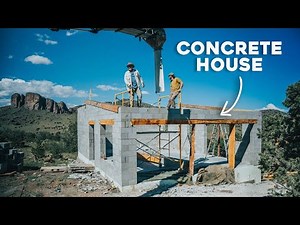 Concrete Tiny House Build + living in a 13ft trailer OFF GRID