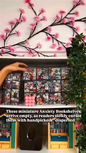 'Anxiety Bookshelf' transforms reading into an act of mindfulness. Each miniature bookshelf arrives empty — readers slowly curate it with handpicked, “dispersed” books based on their favorite genres. The process invites reflection, creativity, and calm — turning library culture into a meditative art form. In a world that moves too fast, Anxiety Bookshelf reminds us that slow reading and quiet collecting can be therapy in itself. Source: anxietybookshelf #art #artist #design #contemporaryart #mod