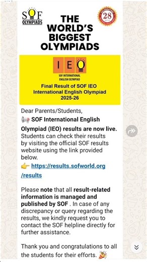 SOF IEO 2025-2026 RESULT OUT#SOF #ieo