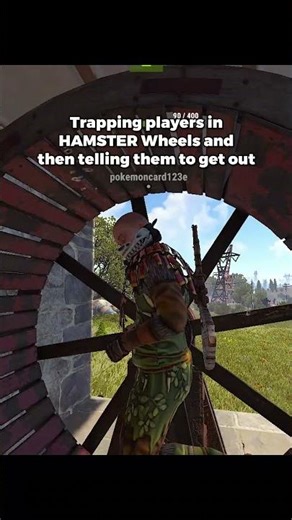 Forcing players to Run on the Hamster Wheel #rust #gaming #trolling #rustgame #memes