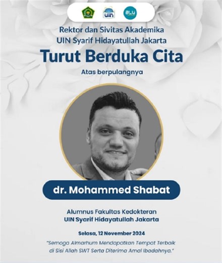 Berita Duka Cita, Dokter Lulusan Indonesia Mohammed Shabat Gugur di Gaza : Okezone News