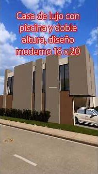Casa de lujo con piscina privada y doble altura diseño moderno 16 x 20 en esquina