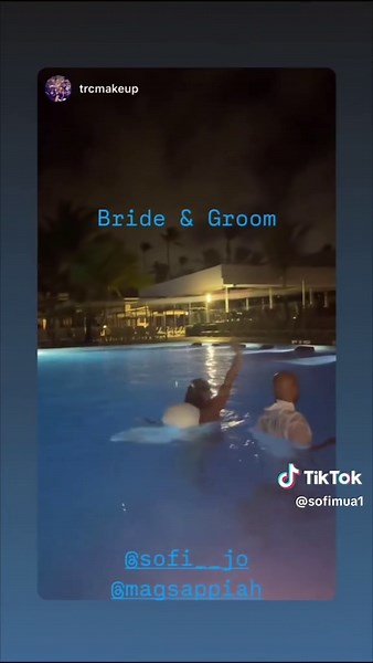 Best way ever to end the wedding jumping in the pool #weddingdressinpool #brideinswimmingpool