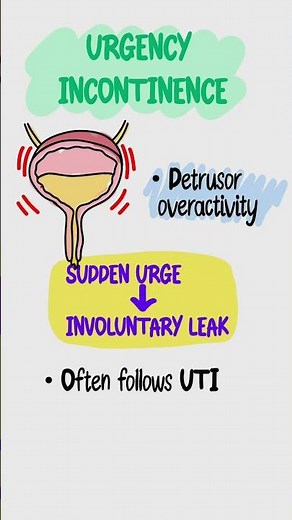 USMLE Step 1 & Step 2 | Urinary Incontinence Types Made Simple in 40s