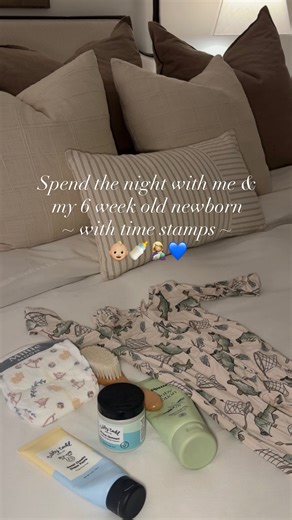 Mallory Weslyn on Instagram: "First time sleeping through the night 🥳🥹 #newborn #newbornroutine #postpartum #nightroutine"