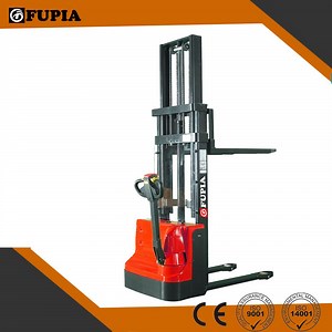 [Hot Item] Electric Stacker Fork Lift Power 1.2 Ton Max 4m Lift Height Electric Mobile Stacker