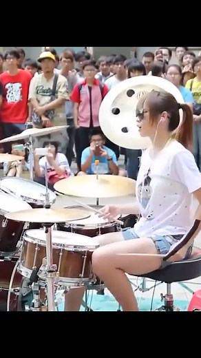 Talented Asian Girl Drummer Showcases Incredible Skills