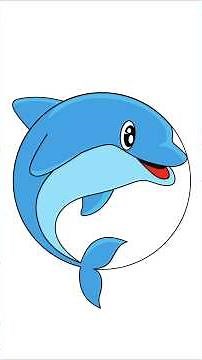 How to Draw a Cute Dolphin Using Just One Circle 🐬 | Easy Step-by-Step Drawing for Kids