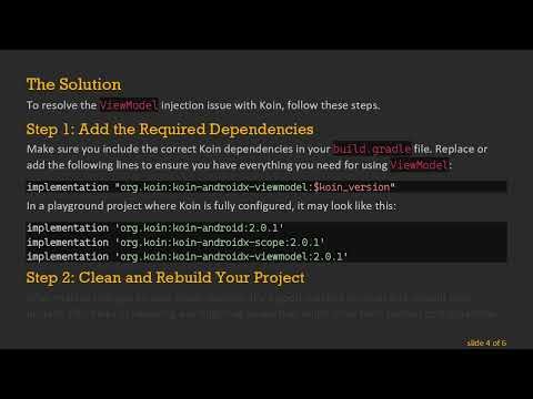 Solving ViewModel Injection Issues with Koin in Android Development