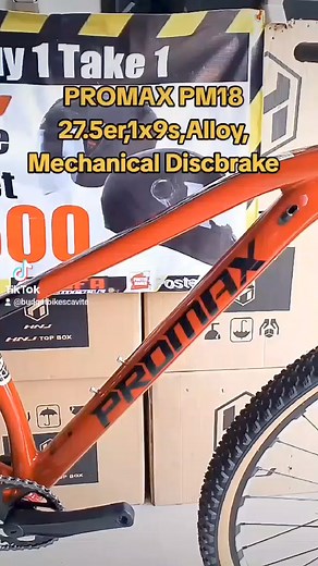 PROMAX PM18 27.5,1x9s,ALLOY,MECHANICAL DISC BRAKE ₱7,000 with 5 FREEBIES ✨SPECS✨ frame:promax pm18 all internal cabling frame 2tone color fork:promax lockout fork tire:ragusa kayden race tanwall tire 27.5*2.12 rim:cnc alloy rim 32holes stem:ragusa pioneer -17 alloy stem hub:qr hub brake:meicanical disc 160mm shifter:ltwoo a5 9speed shifter rd:ltwoo a5 9speed rd | Budget BIKES Cavite