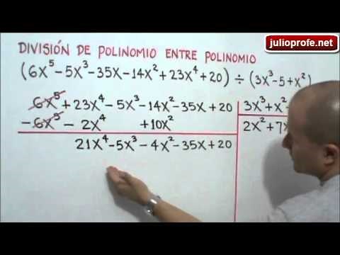 Dividing a polynomial by a polynomial #julioprofe