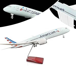 Large Model Airplane 1:130 American B787 Model Jet Plane Model for Adults with LED Light for Gift and Decoration