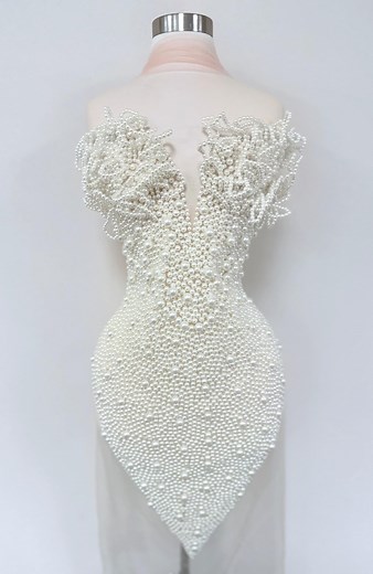 Ivory Pearl Beaded Applique – Handmade Bridal Bodice Embellishment for Wedding Dresses, Gowns, Couture Outfits, Prom & DIY Design - Etsy