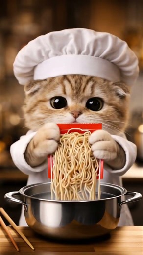 Cat Chef Cooking Delicious Ramen!