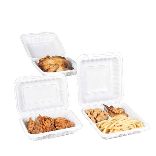 RESG 40oz White Disposable Lunch Box Take Out Microwavable Plastic PP MFPP Food to Go Takeaway Container with Lid
