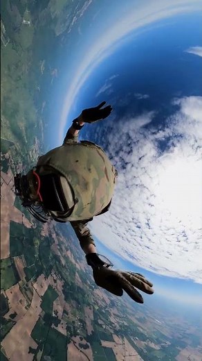 Army Special Forces soldier conducts HALO jump