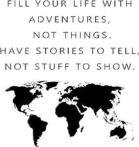 Adventure Quote and Map Stencil (10 mil Plastic) | Decor Stencils for Painting on Wood, Wall, Tile, Canvas, Paper, Fabric, Furniture and Floor | Reusable Stencil | FS063 by Designer Stencils