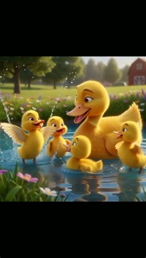 Four little ducklings. One happy mom. Pure joy 🦆💛✨