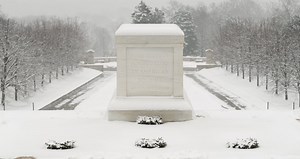 Snow-Covered Serenity: Arlington National Cemetery After Snowfall