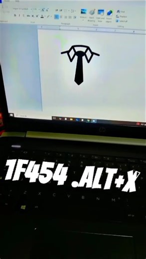 Emoji🔹 Title How to Type 👔 Necktie Symbol in MS Word | 1F454 + Alt + X | Computer Basic Shorts.