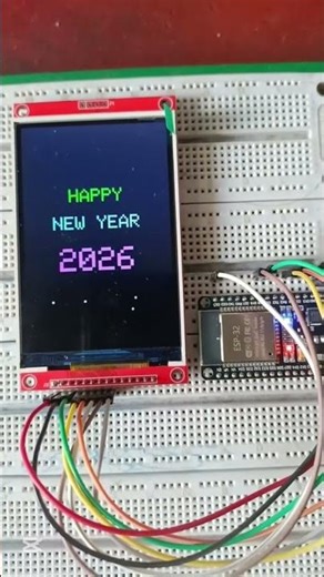 Happy New Year 2026 Display Project | ESP32 with TFT ILI9488 #ESP32 #TFTDisplay