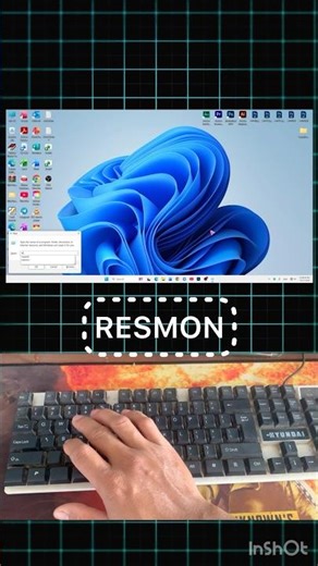 how to open resources monitor in window. Run command trick. #shortvideo #windows