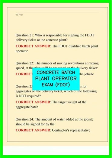 CONCRETE BATCH PLANT OPERATOR EXAM FDOT video