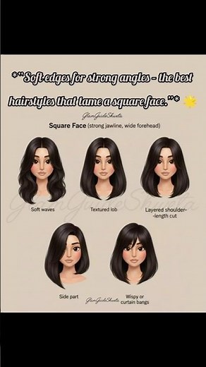 *“Soft edges for strong angles – the best hairstyles that tame a square face.”* 🌟 #hairstyle #style