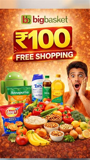 bigbasket ₹100 free shopping | free shopping apps | bigbasket coupon code #bigbasket