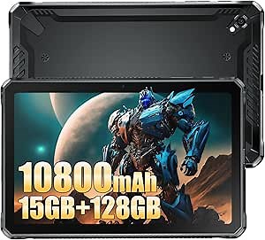 DOOGEE R10 Rugged Tablet, Android 13 Tablet, 10.36 inch 2K Display, 10800mAh,2TB Expandable, Octa Core Gaming Pad, Helio G99, High-Res Quad Speakers, 20MP Camera, OTG/WiF6 (Black)