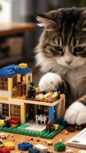 Cat building Lego