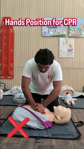 How to perform CPR Compression. Right vs Wrong Hands Position. | #FirstAid #CPR #cprtraining