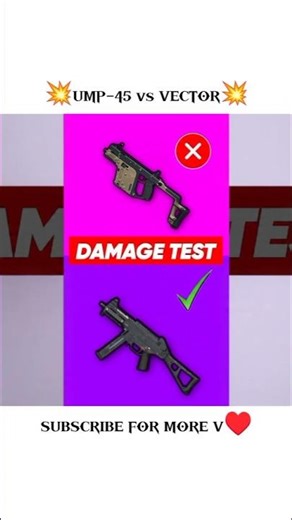 UMP45 vs VECTOR 🔥 Damage Test #shorts #bgmi #pubgmobile