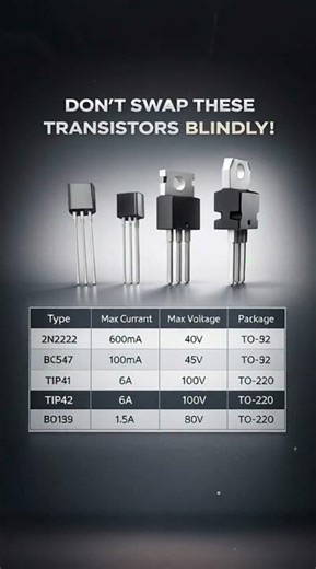 Popular BJT Transistor Comparison (Don’t Swap Blindly) #diyelectronics #electronic