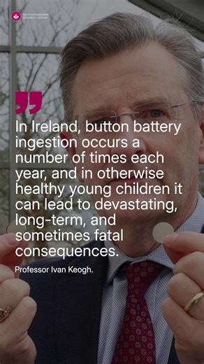 New research from University of Galway highlights the life-threatening dangers of button battery ingestion in young children. ⚠️ Children aged 6 months to 6 years are most at risk - and injuries can happen within minutes. These small, shiny batteries (found in toys, remotes & household devices) can cause devastating injuries, long-term complications, and even death if swallowed. A little-known, but important fact: a spoonful of honey can help delay corrosive damage while you seek urgent medical 