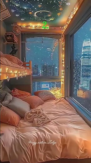"Choose Your Cozy Dream Bedroom View: City Lights or Forest Escape? 🌃🌳" #aesthetic#nostalgia#shorts