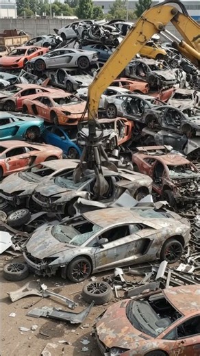You Won't Believe How Fast This Shredder Destroys a Car 🤯 #satisfying #crushing #trending