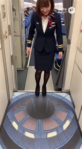 CAさんがトリックアートでこける‼️