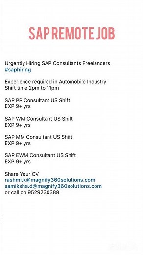 SAP JOBS - Remote