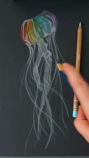 This Jellyfish Drawing Technique Will Blow Your Mind ✨ #drawing #tutorial #shorts