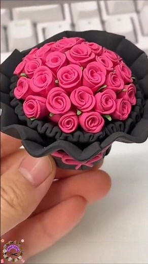 Easy DIY Polymer Clay Flowers Bouquet Tutorial 🌸 | easy clay rose flower #shorts #clayart #clayrose