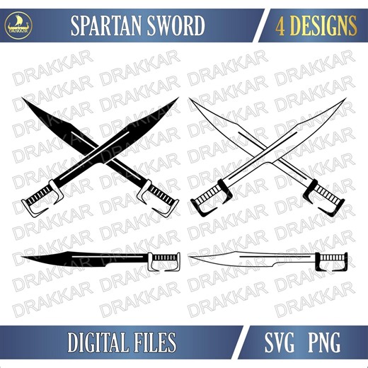 Spartan Hoplite Sword SVG PNG | Ancient Greek Warrior Dual Blade Clipart - Etsy