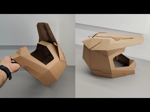 Dirt bike helmet from Cardboard. Zero-Plastic DIY Craft