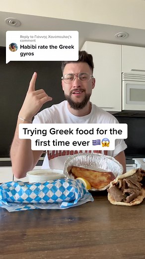 First Time Trying Greek Fast Food: SAGANAKI, Gyro, Tzatziki & Pita Bread Taste Test! 🇬🇷😋