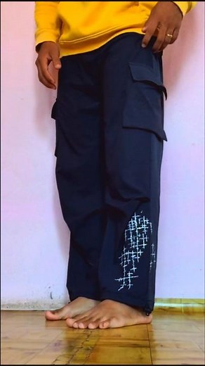 CUSTOM CARGO PANTS: Hand-Drawn Character & Cyber Sigilism Streetwear #fashion #cybersigilism #art