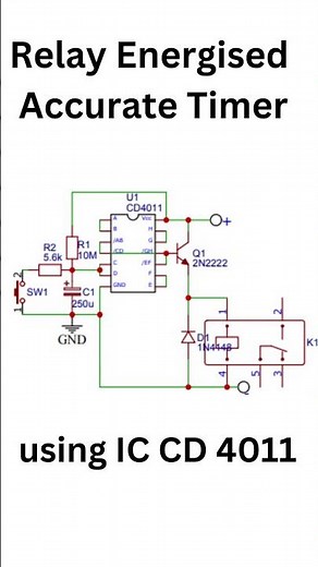 How to build relay activated accurate timer using IC CD 4011